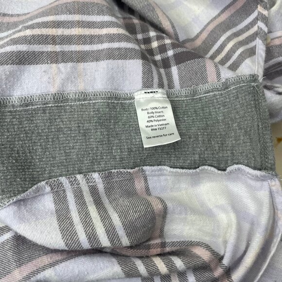 Sonoma Women's Plaid Cotton Knit Stretch Sides Button Down Light Academia L - Picture 7 of 7